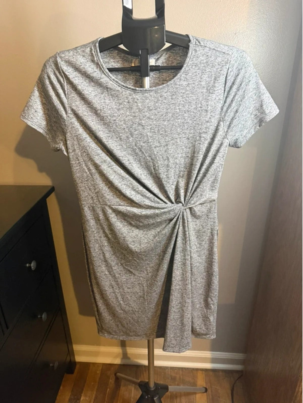 24/7 Maurices Gray Twist Front Dress Medium NWT